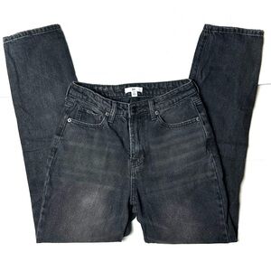 BP Nordstrom Jeans Womens 26 Black High‎ Rise Straight Leg Distressed Denim